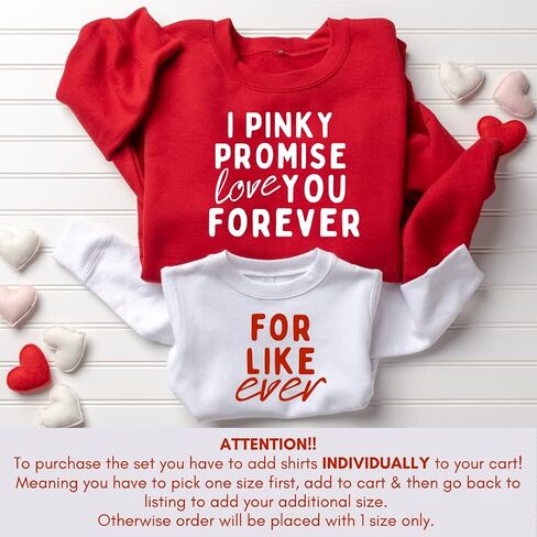 Pinky Promise to Love You Forever Mommy and Me Sweatshirt for Valentine's Day, Mom and Daughter Matching Sweatshirts, Son Mother Valentines Day Gifts for Mom. Multicolor in Saudi Arabia