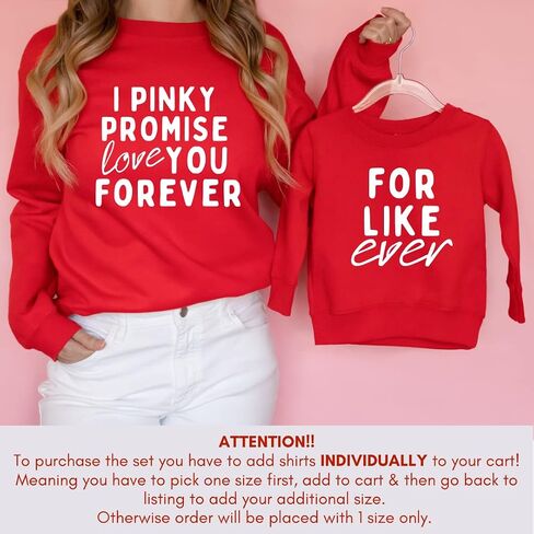 Pinky Promise to Love You Forever Mommy and Me Sweatshirt for Valentine's Day, Mom and Daughter Matching Sweatshirts, Son Mother Valentines Day Gifts for Mom. Multicolor in Saudi Arabia