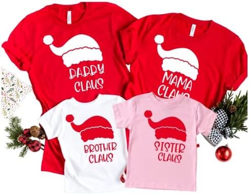 Santa Claus Matching Family Christmas Shirts for Holiday Pictures, Christmas Pjs Family Sets, Family Christmas Matching Sets 2021, Personalized Family Christmas Pajamas for Kids, Baby. Multicolor in Saudi Arabia