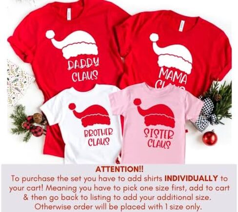 Santa Claus Matching Family Christmas Shirts for Holiday Pictures, Christmas Pjs Family Sets, Family Christmas Matching Sets 2021, Personalized Family Christmas Pajamas for Kids, Baby. Multicolor in Saudi Arabia