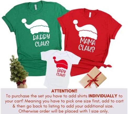 Santa Claus Matching Family Christmas Shirts for Holiday Pictures, Christmas Pjs Family Sets, Family Christmas Matching Sets 2021, Personalized Family Christmas Pajamas for Kids, Baby. Multicolor in Saudi Arabia