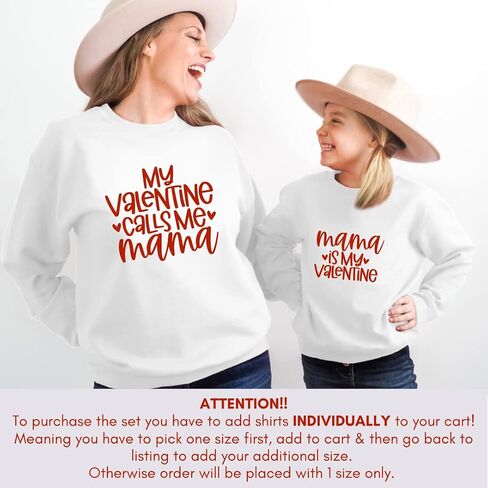 My Valentine Calls Me Mama, Mommy and Me Sweatshirt for Valentine's Day, Mom and Daughter Matching Sweatshirts, Son Mother Valentines Day Gifts for Mom. Multicolor in Saudi Arabia
