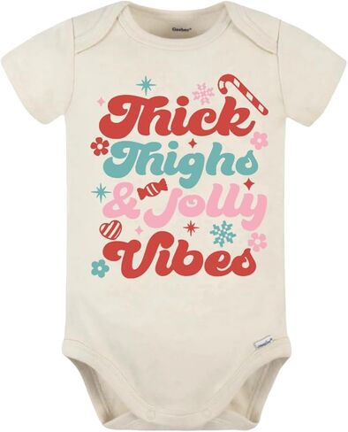 Christmas Baby Bodysuit - Thick Thighs and Jolly Vibes in Saudi Arabia