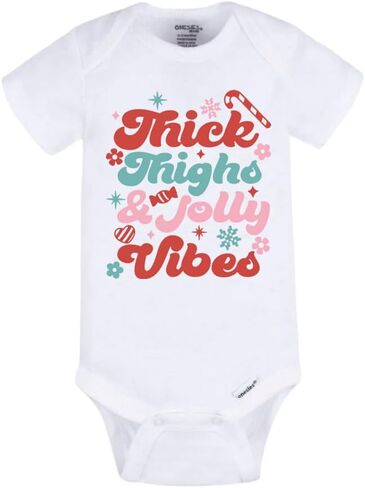 Christmas Baby Bodysuit - Thick Thighs and Jolly Vibes in Saudi Arabia