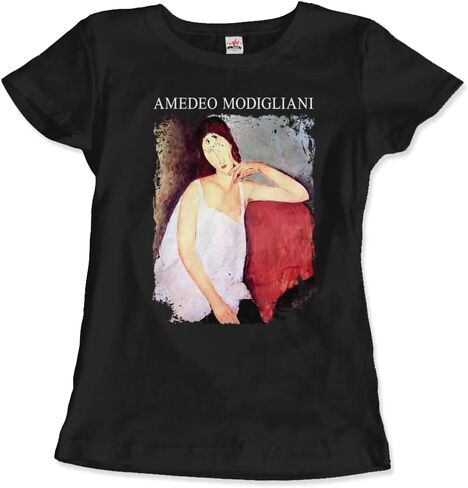 Modigliani - Portrait of Jeanne Hébuterne, 1919 Artwork T-Shirt (Adults, Kids, Short & Long Sleeve) in Saudi Arabia