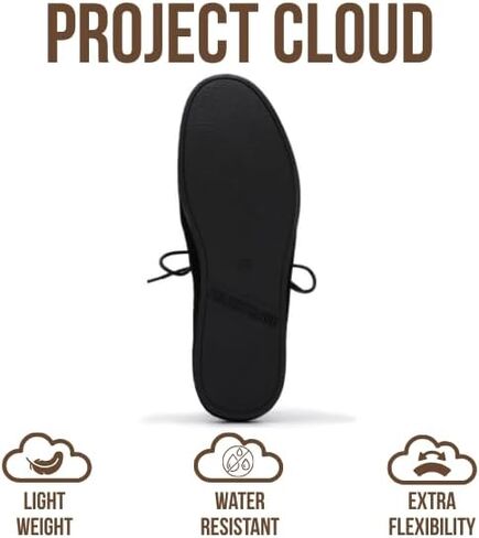 حذاء رجالي من الجلد الطبيعي بنسبة 100% من Project Cloud - حذاء بدون كعب برباط للرجال مع رغوة الذاكرة - حذاء خفيف الوزن وغير قابل للانزلاق للرجال للارتداء اليومي (دنفر) in Kuwait