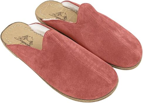 Golden Horn Pink Color Artisan Handcrafted Suede Genuine Leather Grounding Barefoot Shearling Slipper For Men Wide Toe Box Flexible Sole Lightweight Breathable Eco-Friendly Grounding Minimalist Shoes in Saudi Arabia