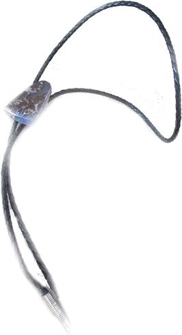 A Mauve and Gray Agate Is the Focus of this Bolo Tie With Black Leather Cord in Saudi Arabia