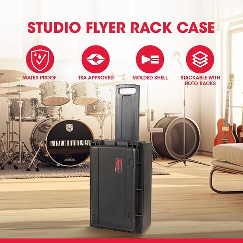 SKB Injection Molded 4U ISeries Studio Flyer Rack Case with Handle and Wheels in Kuwait