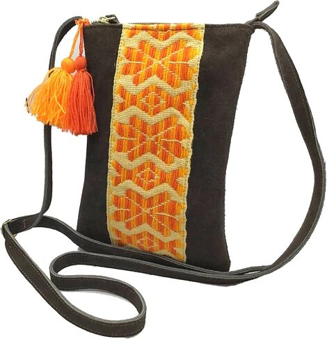 Crossbody "Angelica", made by Jühue Artesanal, Made in Mexico, Grey bag, handembroidery, unique piece, Embroidered bag, Mexican embroidery, Handmade, Suede Crossbody, Crossbody embroidery in Saudi Arabia