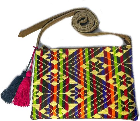 Crossbody "Vicenta", made by Jühue Artesanal, Made in Mexico, Blue bag, handembroidery, unique piece, Embroidered bag, Mexican embroidery, Handmade, Suede Crossbody, Crossbody embroidery in Saudi Arabia