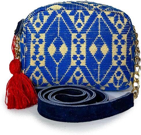 Shoulder Bag "Maribel", made by Jühue Artesanal, handmade bag made in Mexico, Blue bag, hand embroidery, unique piece, embroidered bag, Mexican embroidery, Made in Mexico in Saudi Arabia