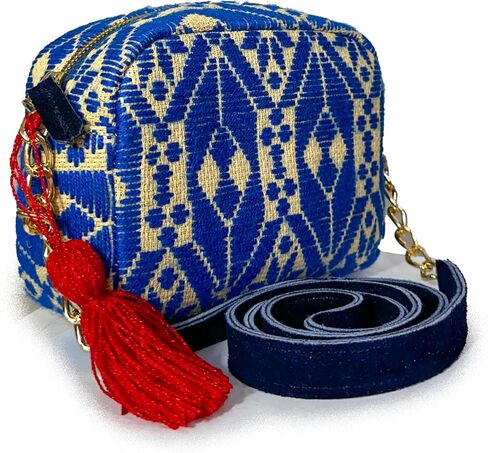 Shoulder Bag "Maribel", made by Jühue Artesanal, handmade bag made in Mexico, Blue bag, hand embroidery, unique piece, embroidered bag, Mexican embroidery, Made in Mexico in Saudi Arabia