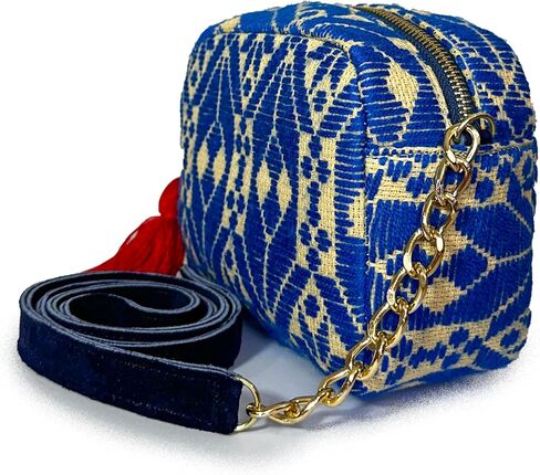 Shoulder Bag "Maribel", made by Jühue Artesanal, handmade bag made in Mexico, Blue bag, hand embroidery, unique piece, embroidered bag, Mexican embroidery, Made in Mexico in Saudi Arabia