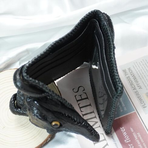 Genuine Crocodile Alligator Leather Skin Men's Bifold Wallet (Burgundy Belly) in Saudi Arabia