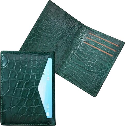 Genuine Crocodile Alligator Leather Skin Men's Bifold Wallet (Burgundy Belly) in Saudi Arabia