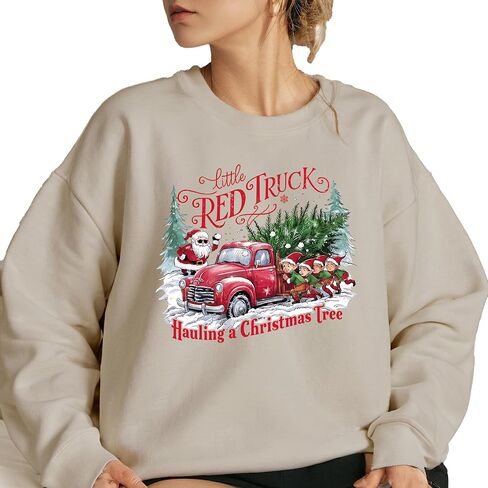 Christmas Red Truck Sweatshirt, Merry Christmas Truck Sweatshirt, Christmas Family Matching Hoodie in Saudi Arabia