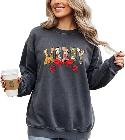 Retro Merry Christmas Comfort Colors Sweatshirt, Holiday Crewneck For Women, Winter Gift, Family Matching Xmas Sweatshirt in Saudi Arabia