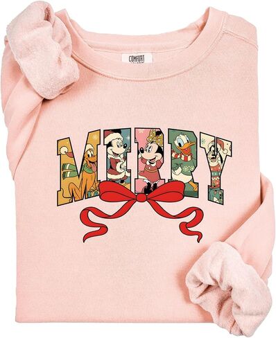 Retro Merry Christmas Comfort Colors Sweatshirt, Holiday Crewneck For Women, Winter Gift, Family Matching Xmas Sweatshirt in Saudi Arabia