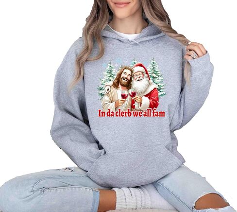 سويت شيرت In Da Clerb We All Fam Jesus، قميص Coquette، تي شيرت نسائي للعطلات، قميص عطلة ريترو، تي شيرت للحفلات in Saudi Arabia
