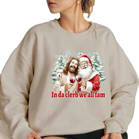 سويت شيرت In Da Clerb We All Fam Jesus، قميص Coquette، تي شيرت نسائي للعطلات، قميص عطلة ريترو، تي شيرت للحفلات in Saudi Arabia