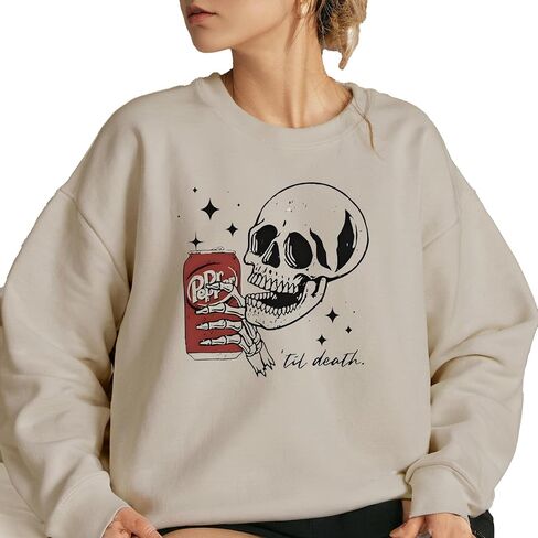 Skull Sweater, Funny Halloween Sweatshirt, Skull Jumper, Halloween Crewneck, Trendy Halloween Shirt, Halloween Skeleton Sweat Gift in Saudi Arabia