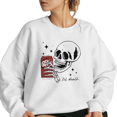 Skull Sweater, Funny Halloween Sweatshirt, Skull Jumper, Halloween Crewneck, Trendy Halloween Shirt, Halloween Skeleton Sweat Gift in Saudi Arabia