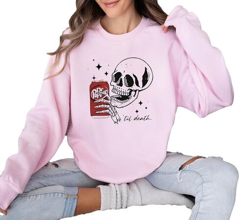 Skull Sweater, Funny Halloween Sweatshirt, Skull Jumper, Halloween Crewneck, Trendy Halloween Shirt, Halloween Skeleton Sweat Gift in Saudi Arabia