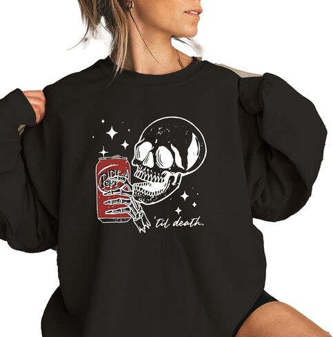 Skull Sweater, Funny Halloween Sweatshirt, Skull Jumper, Halloween Crewneck, Trendy Halloween Shirt, Halloween Skeleton Sweat Gift in Saudi Arabia