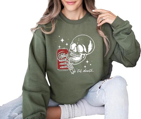 Skull Sweater, Funny Halloween Sweatshirt, Skull Jumper, Halloween Crewneck, Trendy Halloween Shirt, Halloween Skeleton Sweat Gift in Saudi Arabia