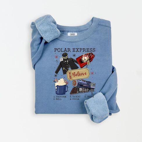Comfort Colors, Polar Express Sweatshirt, Funny Xmas Outfit, Christmas Family Vacation, Kids Christmas Apparel, Vintage Christmas Sweater in Saudi Arabia