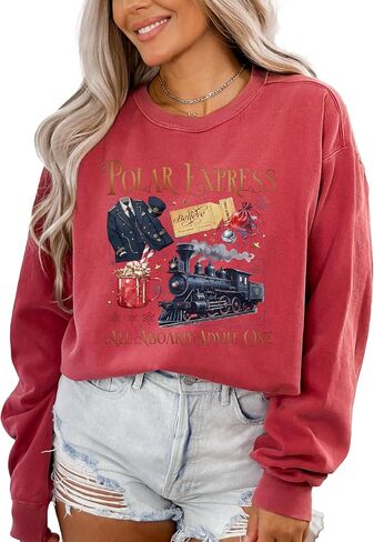 Comfort Colors Polar Express Sweatshirt, Funny Xmas Outfit, Christmas Family Vacation Sweatshirt, Vintage Christmas Tee in Saudi Arabia