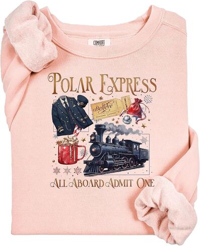 Comfort Colors Polar Express Sweatshirt, Funny Xmas Outfit, Christmas Family Vacation Sweatshirt, Vintage Christmas Tee in Saudi Arabia