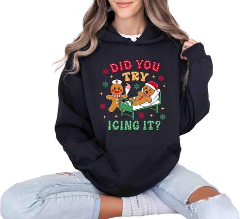 Did You Try Icing It? Gingerbread Christmas Sweatshirt, Funny Holiday Shirt, Cute Xmas Pullover, Festive Christmas Shirt, Cozy Winter in Saudi Arabia