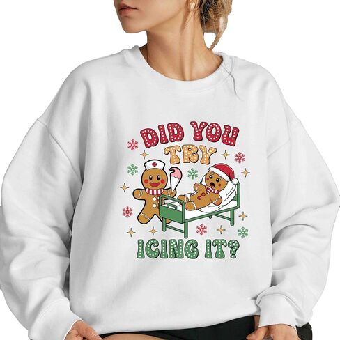 Did You Try Icing It? Gingerbread Christmas Sweatshirt, Funny Holiday Shirt, Cute Xmas Pullover, Festive Christmas Shirt, Cozy Winter in Saudi Arabia