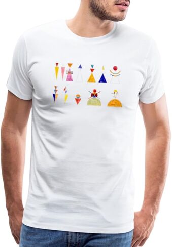Kandinsky - The Great Gate of Kiev, 1928 Artwork T-Shirt (Adults, Kids, Short & Long Sleeve) White in Saudi Arabia