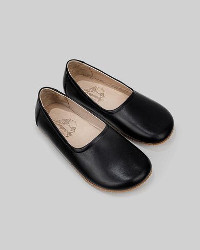 Tulip Black Color Artisan Handcrafted Genuine Leather Zero Drop Barefoot Flat Ballet Shoes for Women Wide Toe Box Flexible Sole Lightweight Breathable Eco-Friendly Grounding Minimalist Shoes in Saudi Arabia