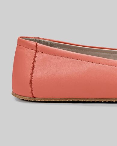 Tulip Pomegranate Color Artisan Handcrafted Genuine Leather Zero Drop Barefoot Flat Ballet Shoes for Women Wide Toe Box Flexible Sole Lightweight Breathable Eco-Friendly Grounding Minimalist Shoes in Saudi Arabia