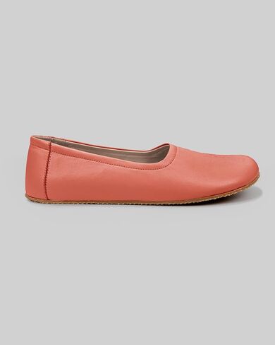 Tulip Pomegranate Color Artisan Handcrafted Genuine Leather Zero Drop Barefoot Flat Ballet Shoes for Women Wide Toe Box Flexible Sole Lightweight Breathable Eco-Friendly Grounding Minimalist Shoes in Saudi Arabia