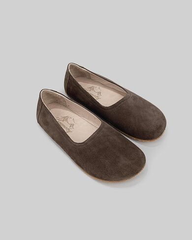 Tulip Brown Color Artisan Handcrafted Genuine Leather Zero Drop Barefoot Flat Ballet Shoes for Women Wide Toe Box Flexible Sole Lightweight Breathable Eco-Friendly Grounding Minimalist Shoes in Saudi Arabia