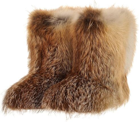Ankle Fox Fur Boots for Women, Moutons, Winter Snow Boots, Handmade by LITVIN in Saudi Arabia