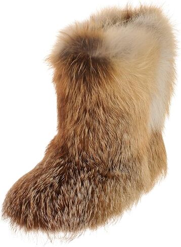 Ankle Fox Fur Boots for Women, Moutons, Winter Snow Boots, Handmade by LITVIN in Saudi Arabia
