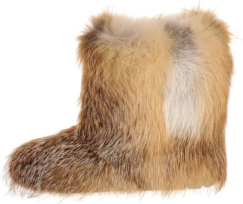 Ankle Fox Fur Boots for Women, Moutons, Winter Snow Boots, Handmade by LITVIN in Saudi Arabia