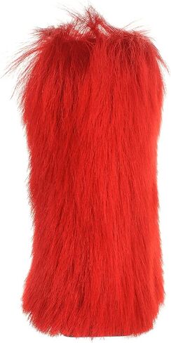 Cherry Red Goat Fur Snow Boots for Women, Mukluks, Moutons, Handmade by LITVIN in Saudi Arabia
