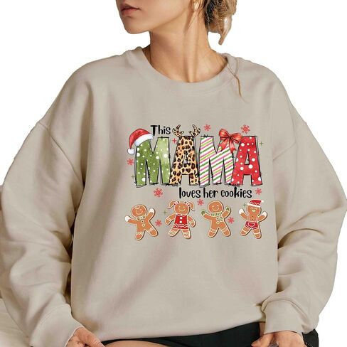 This Mama Loves Her Cookies Sweatshirt, Personalized Christmas Mama Shirt, Mama Holiday Shirt, Custom Gift, Gingerbread Shirt in Saudi Arabia
