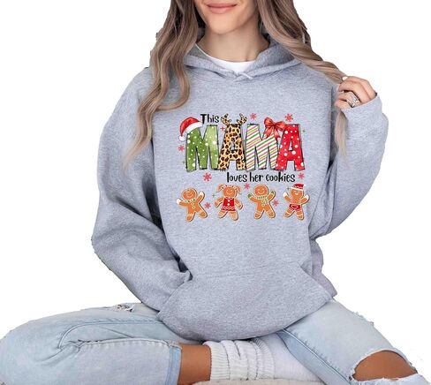 This Mama Loves Her Cookies Sweatshirt, Personalized Christmas Mama Shirt, Mama Holiday Shirt, Custom Gift, Gingerbread Shirt in Saudi Arabia