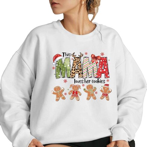 This Mama Loves Her Cookies Sweatshirt, Personalized Christmas Mama Shirt, Mama Holiday Shirt, Custom Gift, Gingerbread Shirt in Saudi Arabia