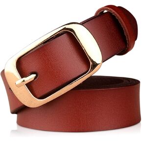 Ladies Belts,Elegant Ladies Genuine Cowhide Leather Belt Womens Waist Belt with Alloy Buckle Leather Design Belt 3 Sizes 105, 110,115CM (Color : Red B, Size : S 105 CM) in Saudi Arabia