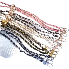 Adjustable Ball Bag Chain Metal Chain All-Match Bag Accessories(Black-Silver) in Saudi Arabia