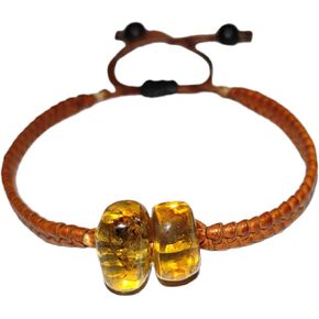 Pulsera de ámbar Esfera Honey Pulsera de cuero in Saudi Arabia
